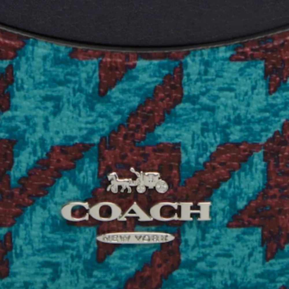 Coach Slim Id Card Case With Houndstooth Print